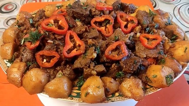 Жареная картошка с мясом говядины. ♥️♥️Быстро и Вку?