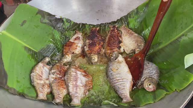 Вкусная рыба приготовленная деревенским шеф-поваром