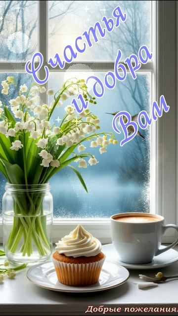 С добрым утром!☕🌷🌺🥀🌸🎀🌼🌹#добрыепожелания#музыкальнаяоткрытка