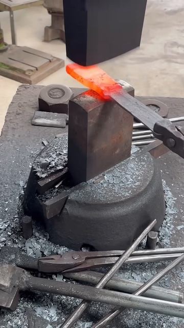 Forging Red-Hot Steel with Industrial Press - Creative and Satisfying!