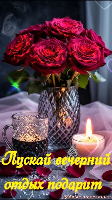 Желаю хорошего, тихого вечера!☕🌷🌺🌸🎀✨🎵🌼🌹#видео#музыка#добрыепожелания#подписывайтесь#плюслайк