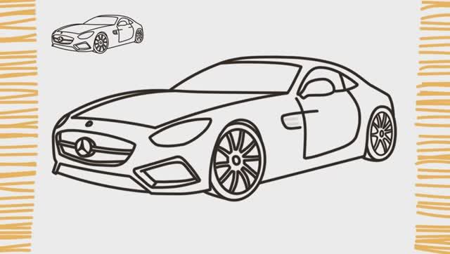 Как нарисовать машину MERCEDES шаг за шагом