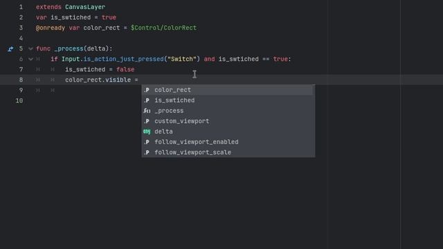 Как сделать переключатель по клавише в Godot
