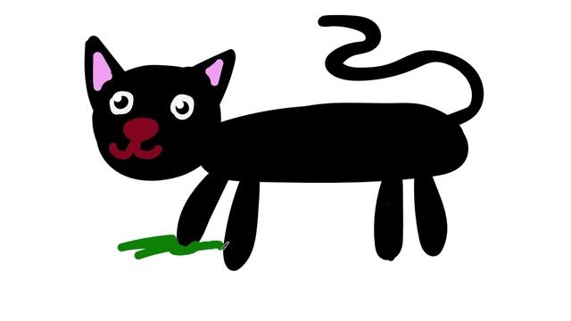 Рисуем черного кота часть 34