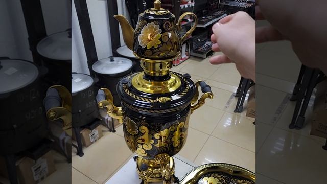 Самовар тульский латунный 5л банка комплект художественная роспись 🔥