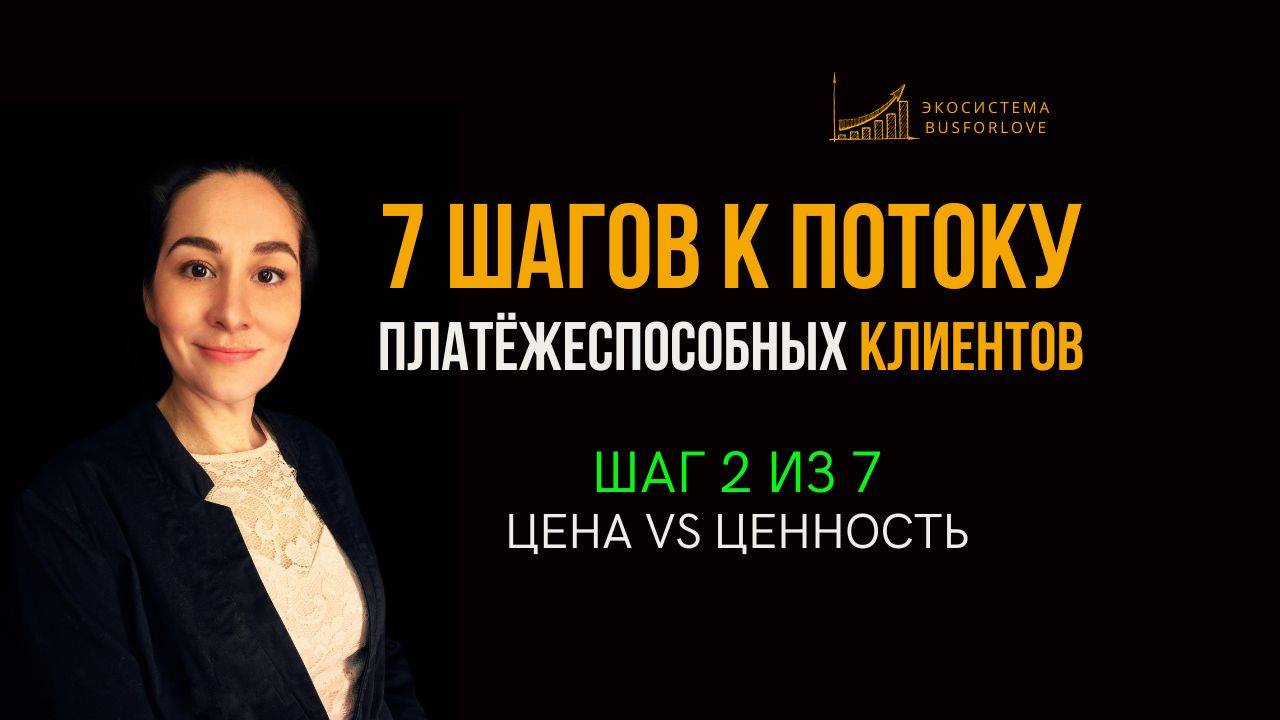 💰 7 шагов к потоку клиентов. Шаг 2 из 7. Цена vs ценность. Бизнес-анализ. Марина Моськина