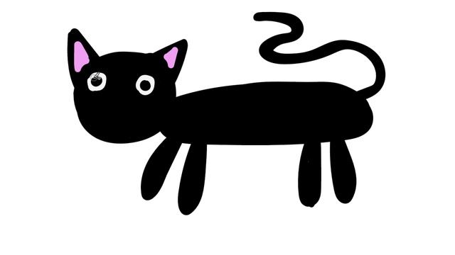 Рисуем черного кота часть 28