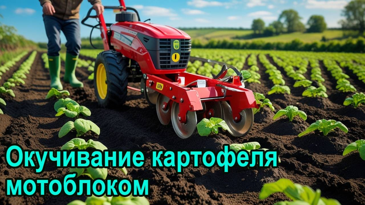 Окучивание картофеля мотоблоком
