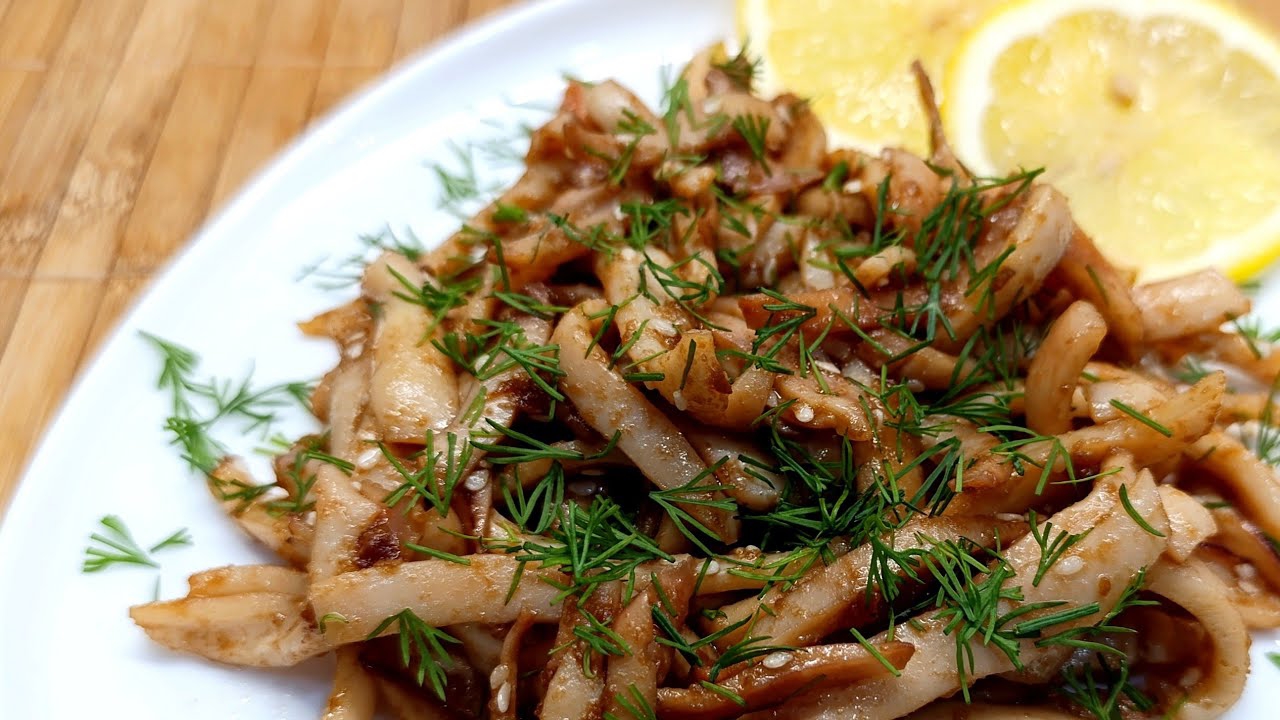 Закуска из кальмаров к пиву и не только.  Вкусно, просто и дешевле чем в магазине.