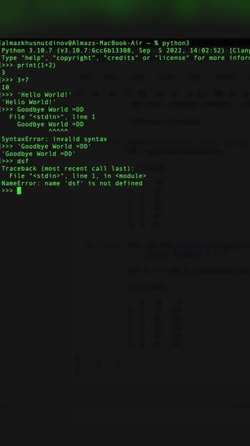 Python Interactive Shell в 60 секунд!