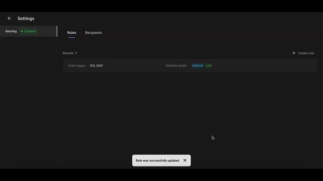 Редактирование и удаление правил уведомлений (Alerting) | TheWall Firewall