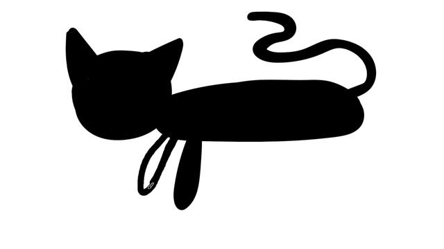 Рисуем черного кота часть 019