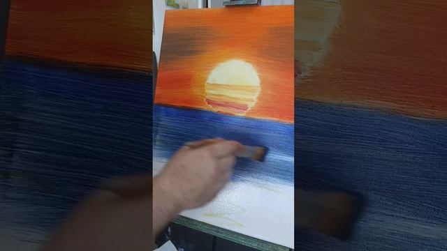 Закат на море, холст на подрамнике, масло, 50*40, авторская работа
