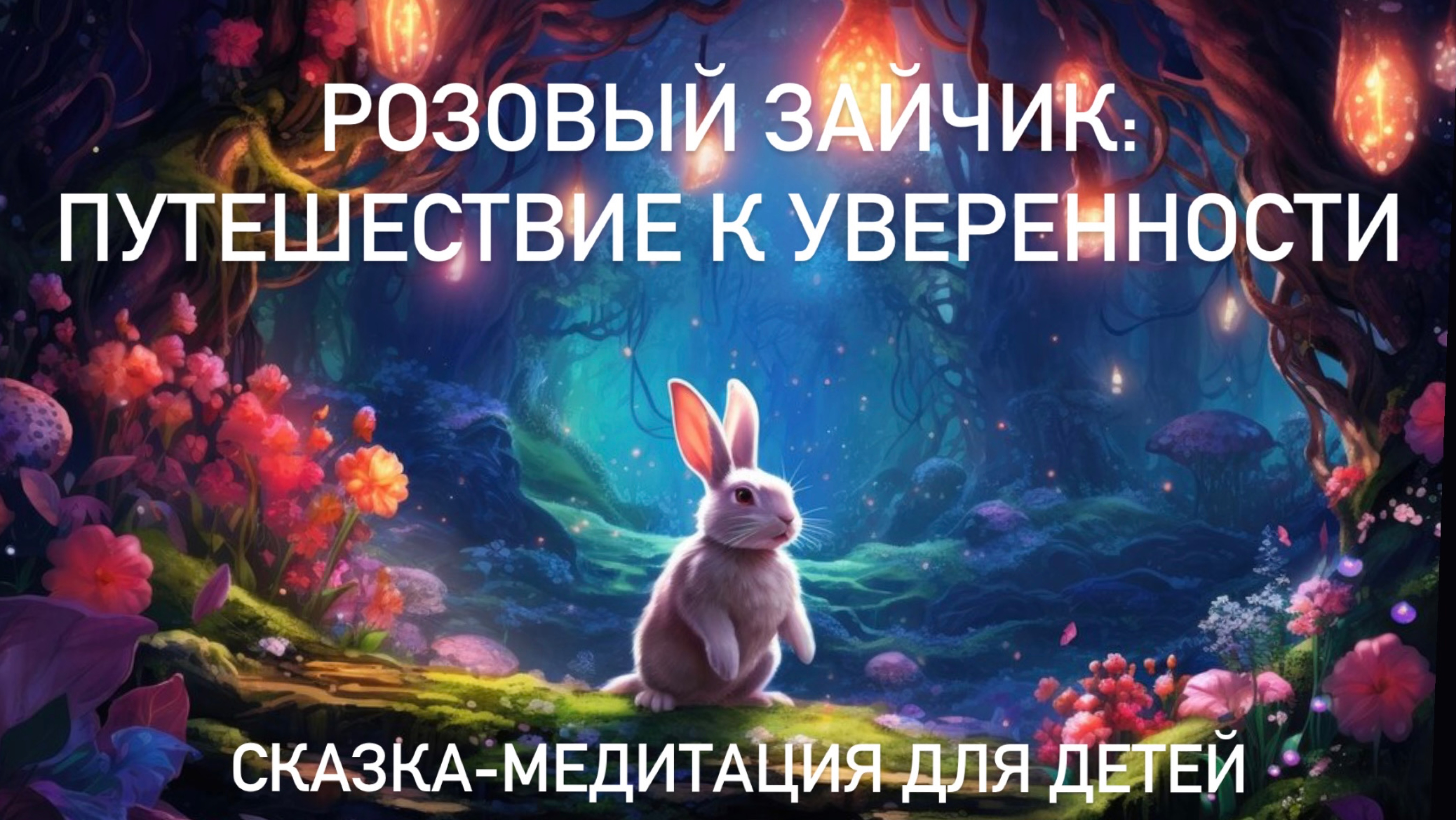 Медитация Сказка перед сном на ночь для детей «Розовый Зайчик: Путешествие к Уверенности»