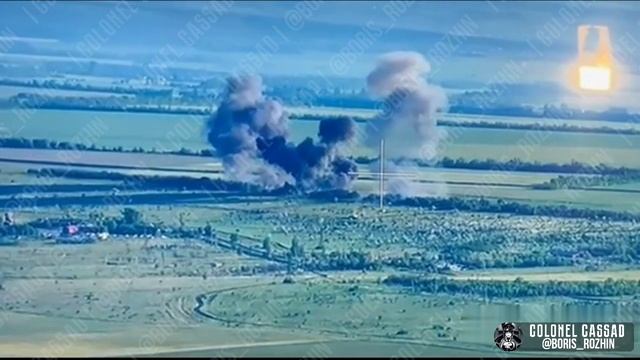 Прилет русских ФАБов по опорному пункту боевиков киевского режима на Южно-Донецком направлении