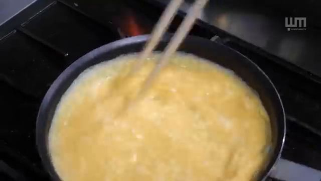 Нежный омлет с рисом и яйцом, простой в приготовлении отвар видео! корейская уличная еда