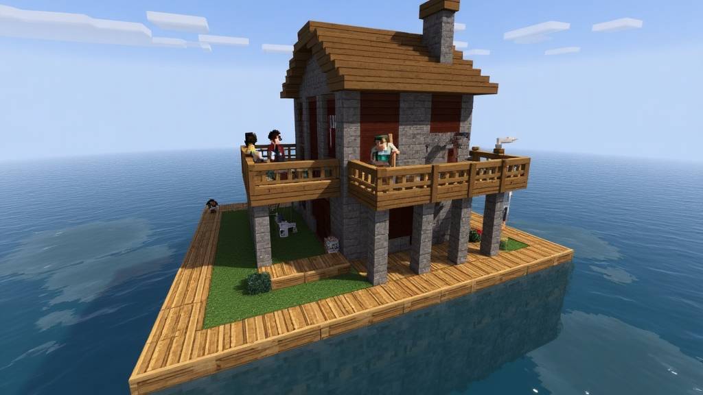 🧱 Стены на воде: стройка на плавучем доме в Minecraft! 🌊🏠
