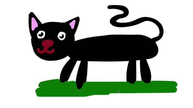 Рисуем черного кота часть 039