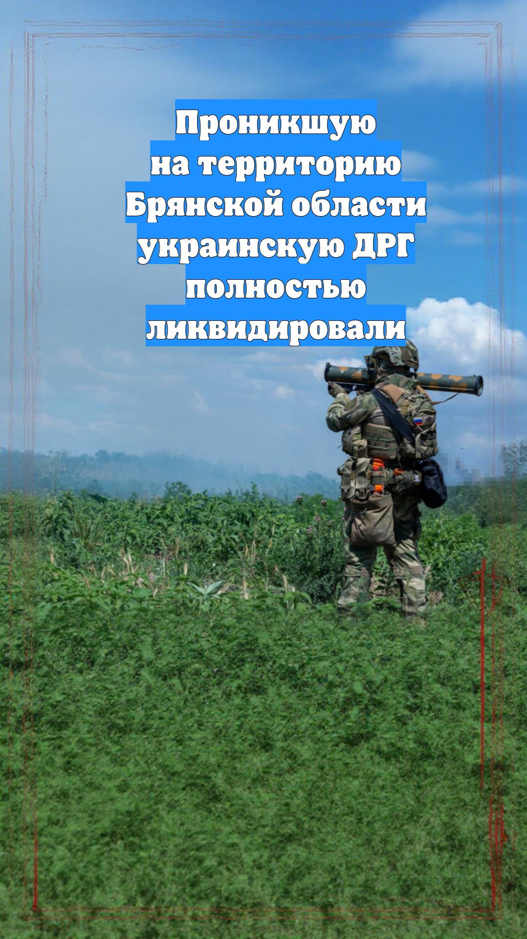 Проникшую на территорию Брянской области украинскую ДРГ полностью ликвидировали