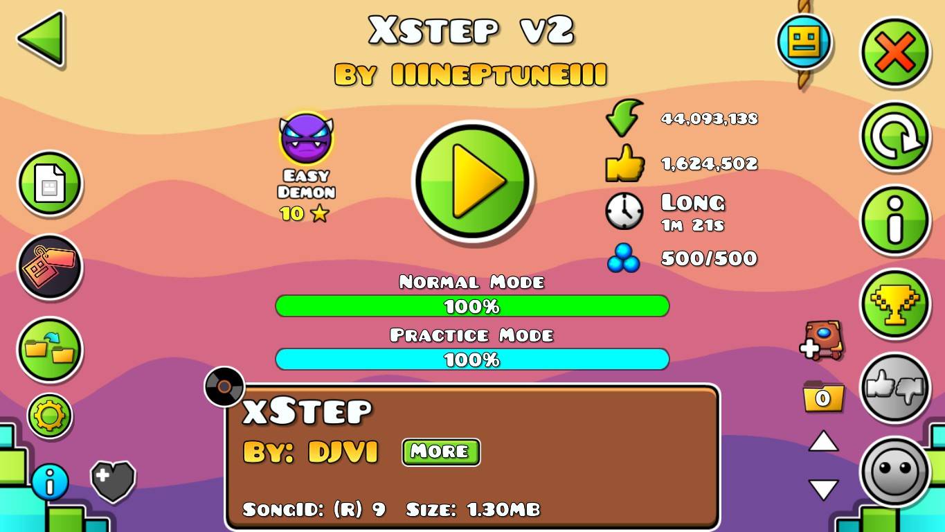 Geometry Dash. Xstep V2 by IIINePtunEIII - 100%