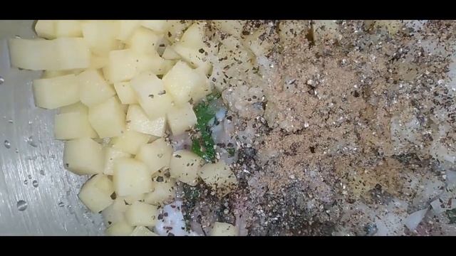 Колбаса куриная с картошкой