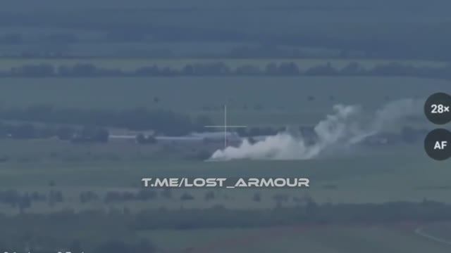 Поражение танка ВСУ на закрытой огневой позиции н.п. Мирное, ДНР