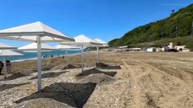 Туапсе Краснодарский край сегодня 22 мая 2025. Центральный пляж, обстановка на курорте, погода, море