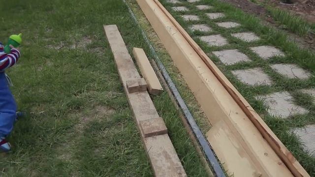Песочница и большой дачный Стол из дерева своими руками.