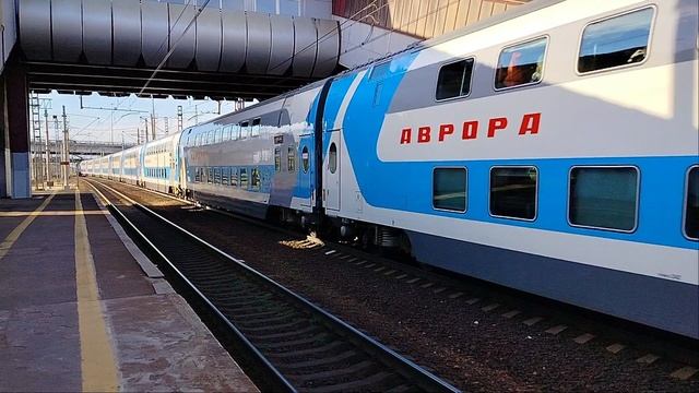 22 мая 2025 г. Электровоз "Аврора" ЭП2К-502 с Двухэтажным поездом Аврора Обухово