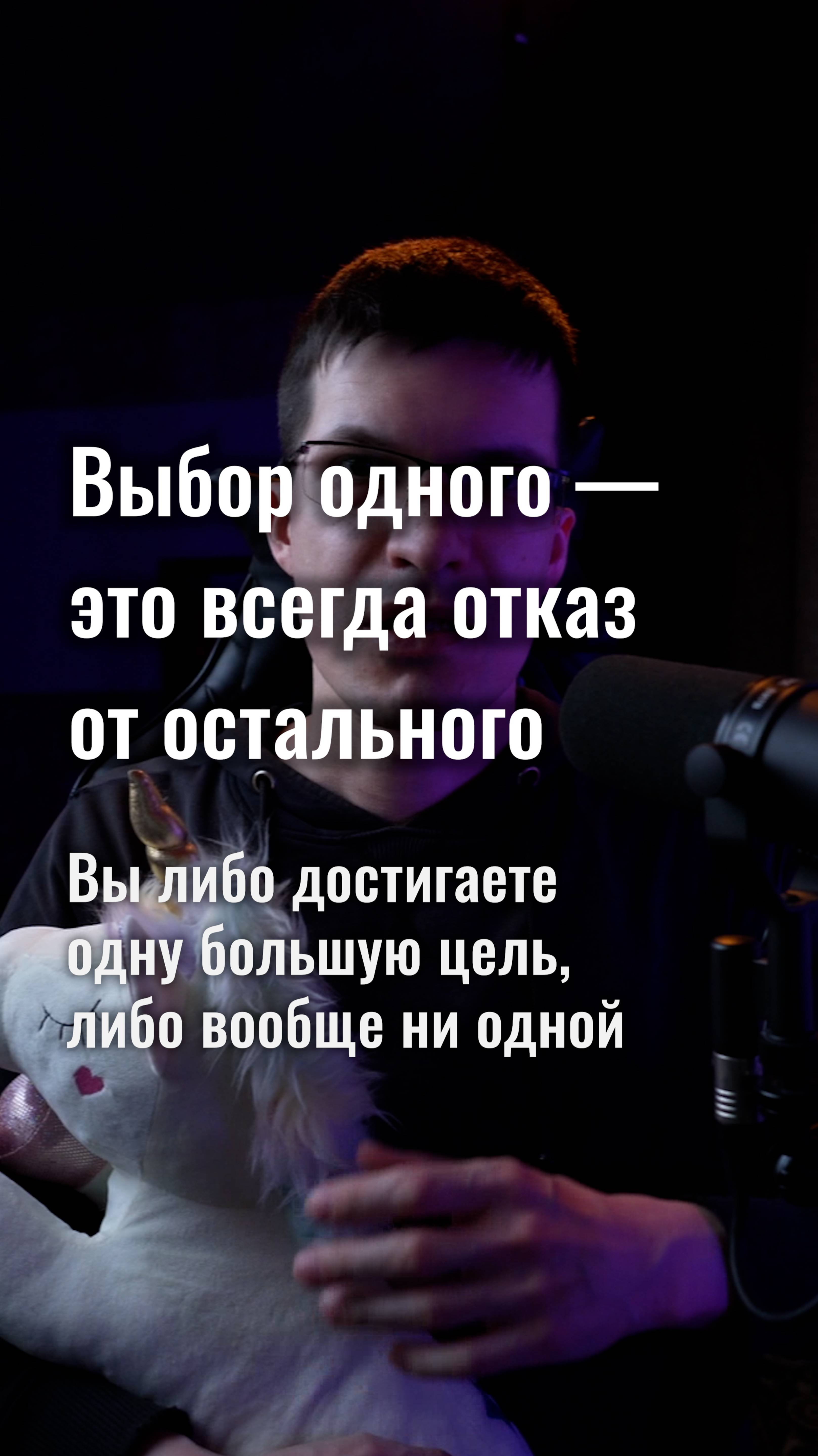 Выбор одной большой цели — это всегда отказ от любых других целей!