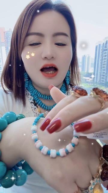 250521-13 Natural Turquoise & Pink Conch Shell Flower Bracelet: Oceanic Blooms on Your Wrist