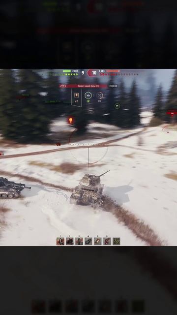 Мир танков: AMX ELC bis спасает арту leFH18B2 тараном от T-34-85