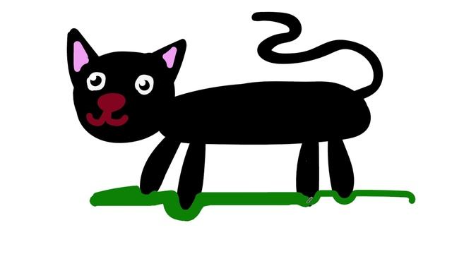 Рисуем черного кота часть 037