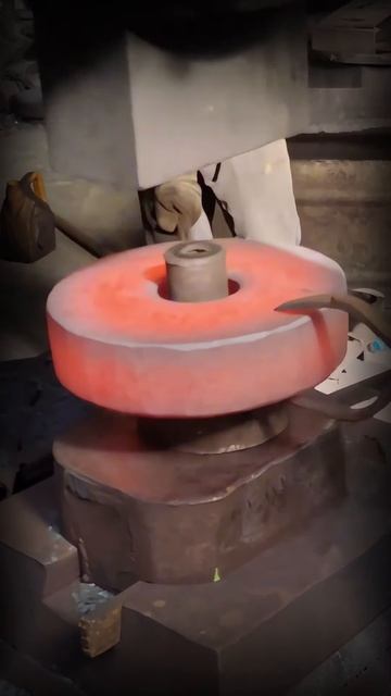 Satisfying Red-Hot Steel Punching & Shaping： Industrial Metalworking Magic