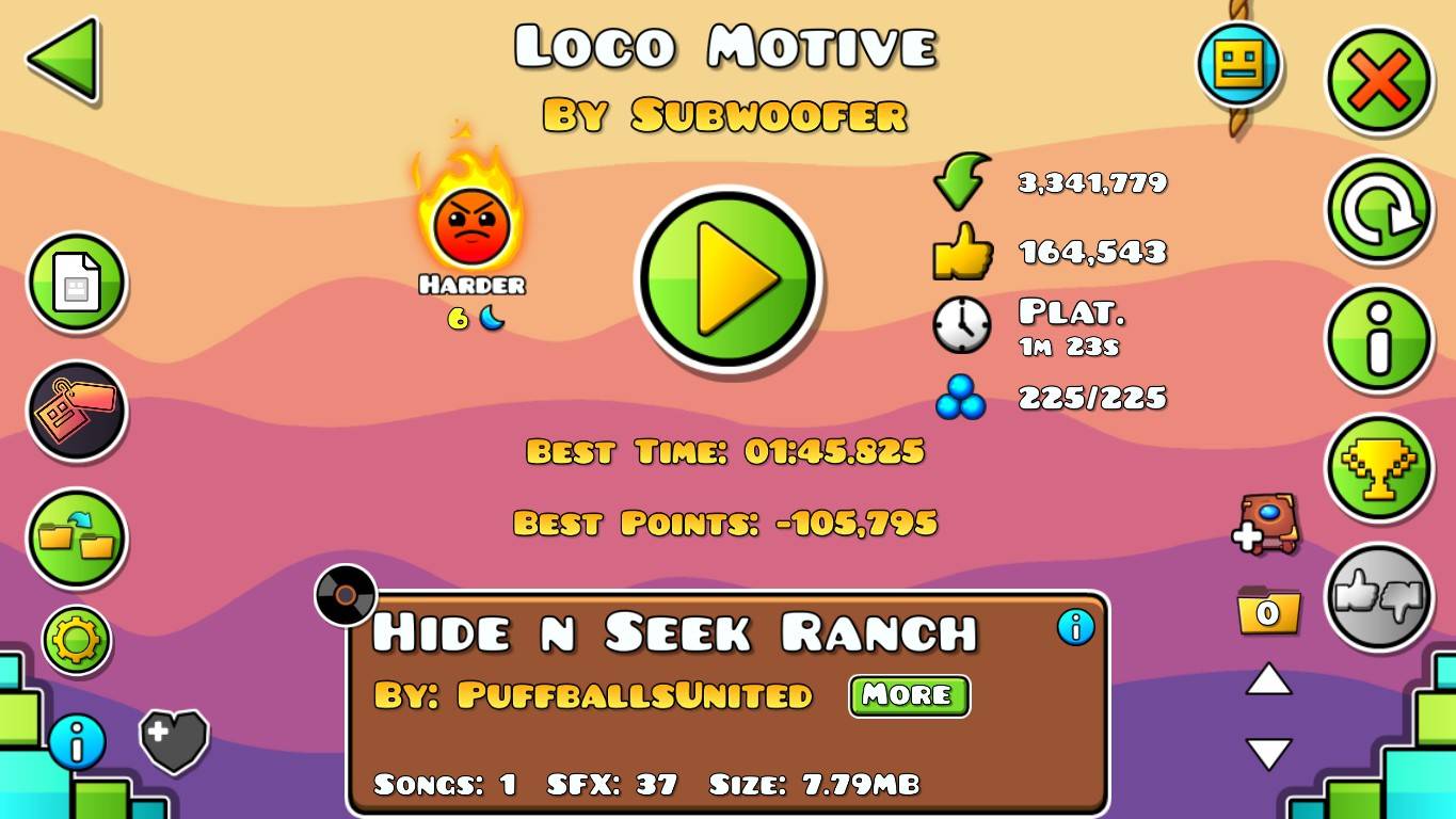 Geometry Dash. Loco Motive by SubWoofer - 100%
