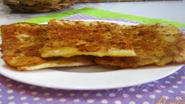 Лаваш с сыром в панировке