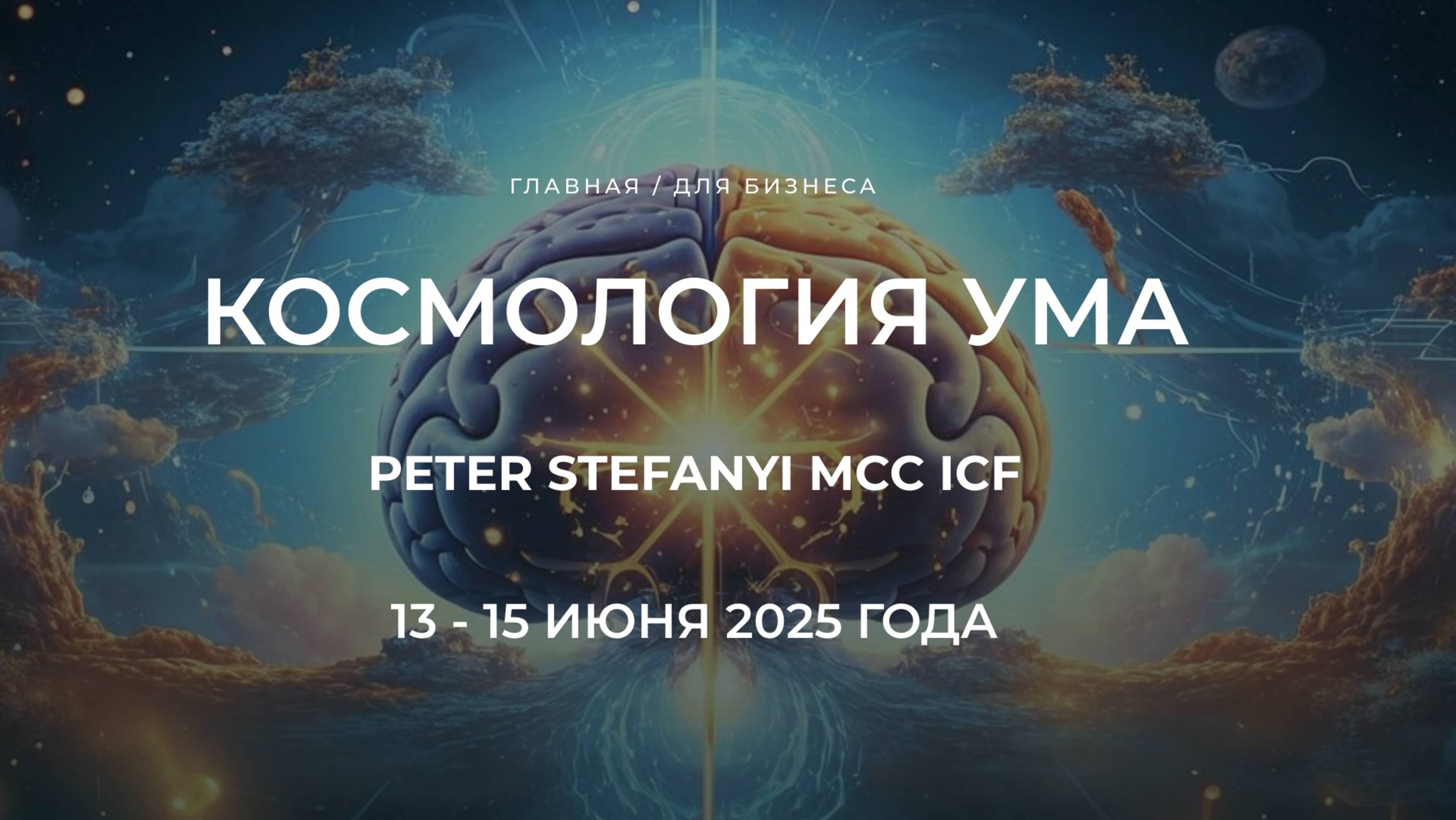 Мастер-класс Питер Стефани (МСС ICF) о курсе "Космология Ума"