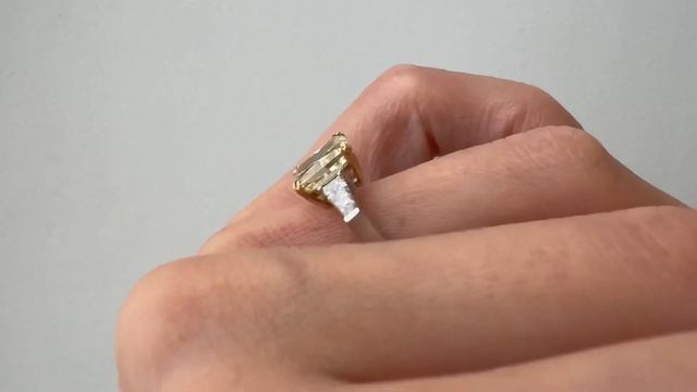 2.23 carat Light Fancy Yellow Diamond with Baguettes Ring  - Style #6013 - PIERRE