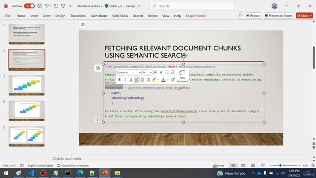 2 -Fetching relevant document chunks using semantic search