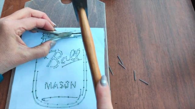 Досточка, гвоздики и рисунок👍 #стрингарт