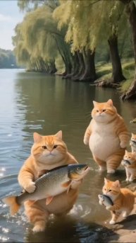 Рыжий котик жирдяй