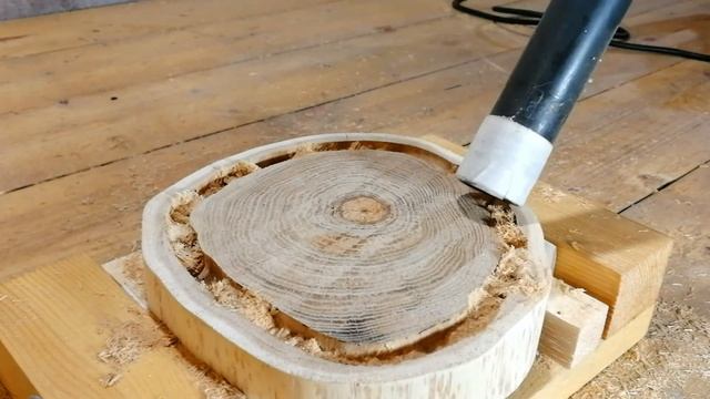 Изготовление тарелки из дуба