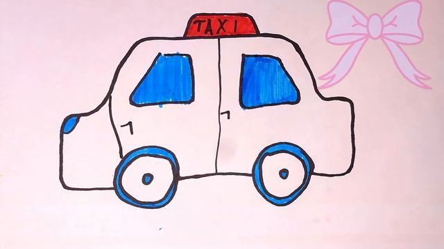 How to draw a Taxi Car | Как нарисовать такси | taksi mashinasi rasmini chizish |