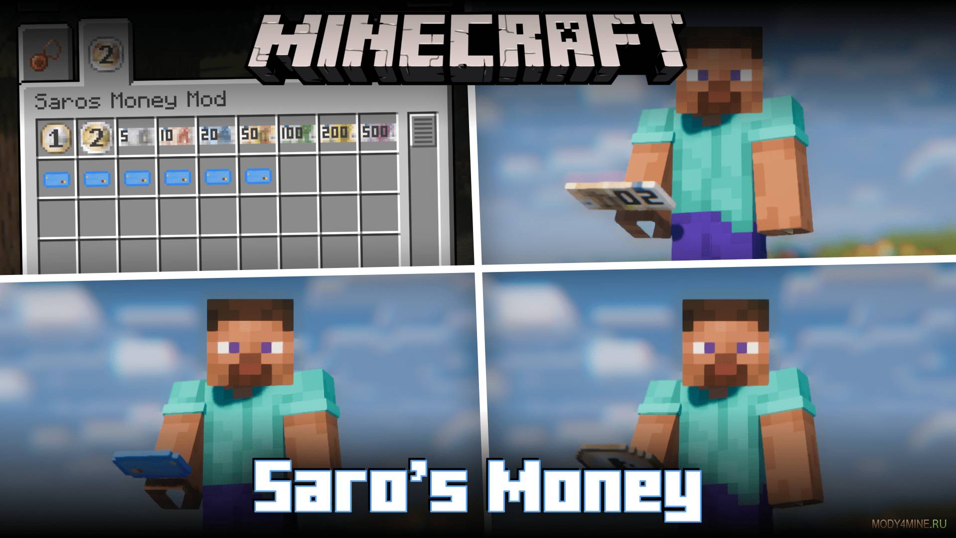 Обзор Мода на Деньги Saro's Money Mod Showcase для Minecraft