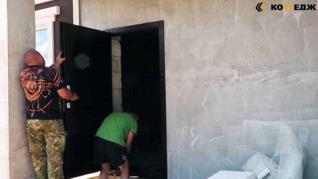 Дом из газобетона. ч8. Установка входной двери