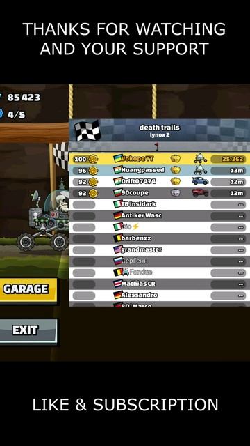 🎧 Is MOONLANDER A Top Today? 🎧 (Death Trails) - Hill Climb Racing 2 #shorts #hcr2