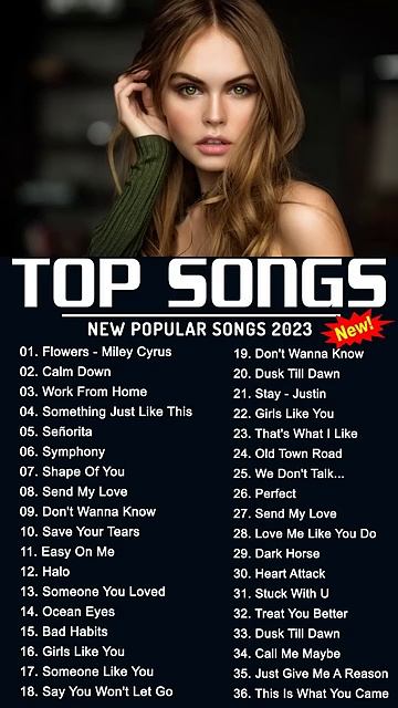 Miley Cyrus, Maroon 5, Adele, Ed Sheeran, Taylor Swift, Shawn Mendes - Best Pop Music Playlist 2023