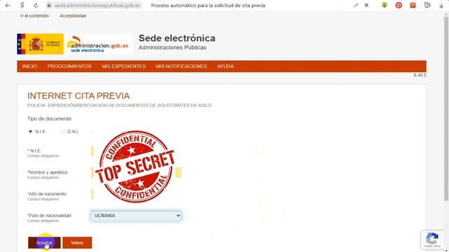 Как взять ситу в полицию на обмен красной карты в Испа?