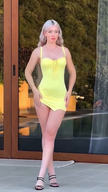 4We0ZZu7O8U - Beautiful yellow tight minidress summer street style outfit #fashion #style #outfit #s