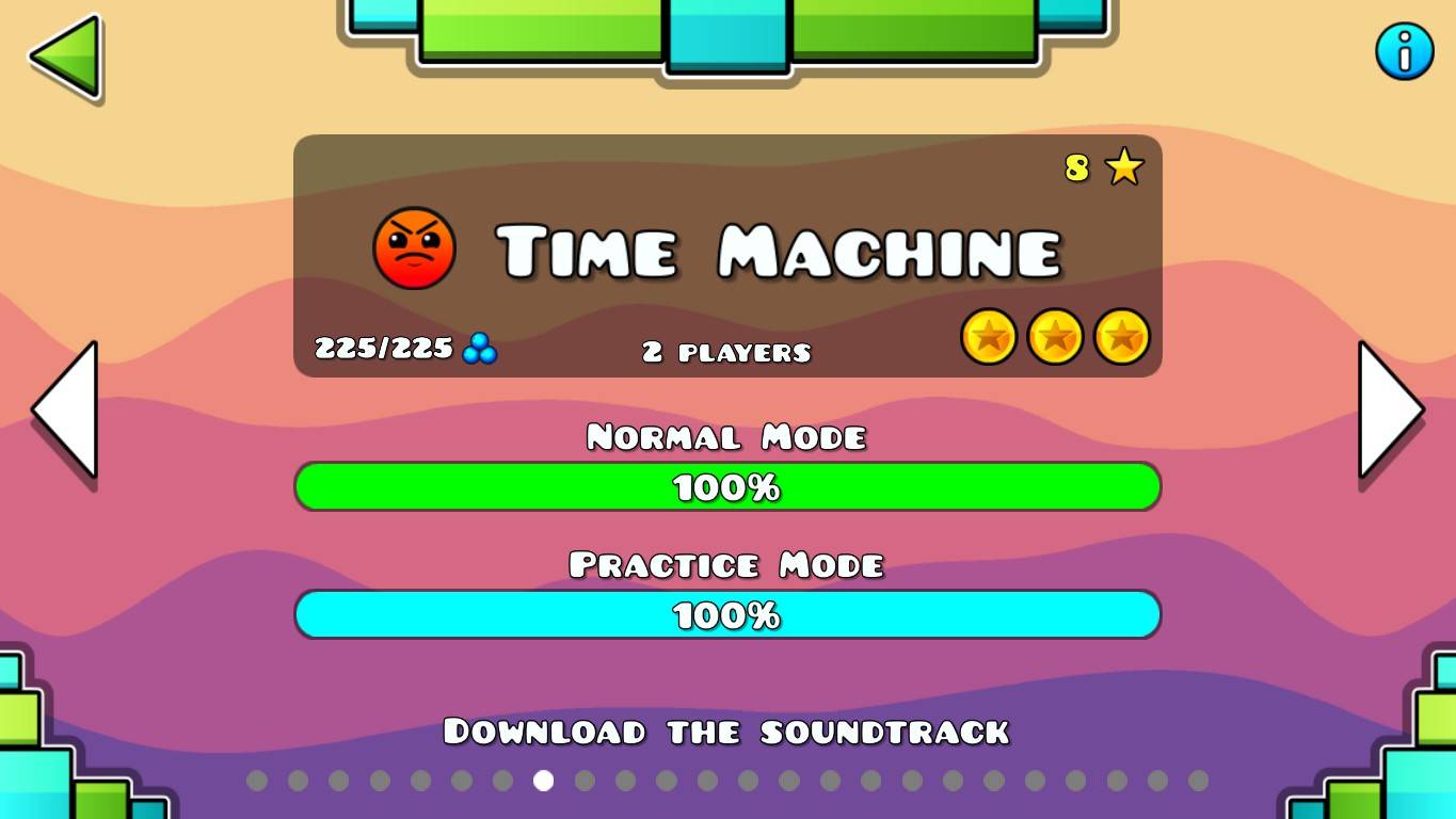 Geometry Dash. Time Machine - 100%, 3 coin